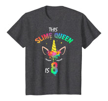 Load image into Gallery viewer, This Slime Queen Is 8-8th Birthday Girl Unicorn and Slime T-Shirt