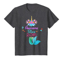 Load image into Gallery viewer, Girls Awesome Since 2015-5th Birthday Unicorn Mermaid Party T-Shirt