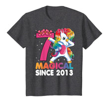 Load image into Gallery viewer, Kids 7 Years Old 7th Birthday Dabbing Unicorn Girls Kids Gift T-Shirt