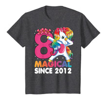 Load image into Gallery viewer, Kids 8 Years Old 8th Birthday Dabbing Unicorn Girls Kids Gift T-Shirt