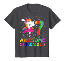 Load image into Gallery viewer, Kids 7 Years Old 7th Birthday Unicorn Dabbing Awesome Since 2013 T-Shirt