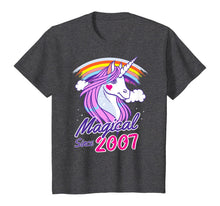 Load image into Gallery viewer, 13th Birthday Gift Magical Since 2007 Unicorn T-Shirt