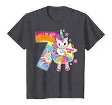 Load image into Gallery viewer, 7th Birthday Unicorn Shirt Gift for Girls Age 7 Tie Dye Tee