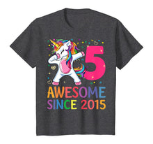 Load image into Gallery viewer, Awesome Since 2015 Dabbing Unicorn 5th Birthday Gift Girls T-Shirt