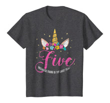 Load image into Gallery viewer, 5 Years Old Birthday Girl Gifts Unicorn 5th Birthday T-Shirt
