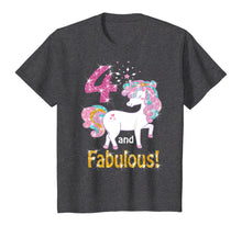 Load image into Gallery viewer, Kids 4 and Fabulous Unicorn Dabbing Birthday shirt outfit