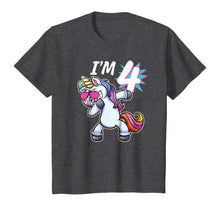 Load image into Gallery viewer, Kids I'm 4 Birthday Unicorn Girls Shirt Unicorn Party Four Gift