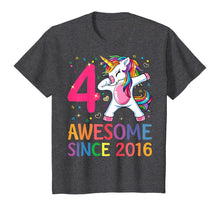 Load image into Gallery viewer, 4 Years Old 4th Birthday Unicorn Dabbing Shirt Girl Party T-Shirt