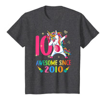 Load image into Gallery viewer, 10 Years Old 10th Birthday Unicorn Dabbing Party T-Shirt