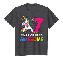 Load image into Gallery viewer, 7th Birthday Dabbing Unicorn Party Gift 7 Years Old Girls T-Shirt