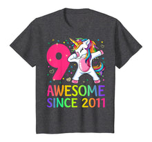 Load image into Gallery viewer, 9 Years Old 9th Birthday Unicorn Dabbing Shirt Girl Party T-Shirt