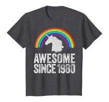 Load image into Gallery viewer, 1980 40th Birthday Gift Unicorn Rainbow 40 Years Old Women T-Shirt