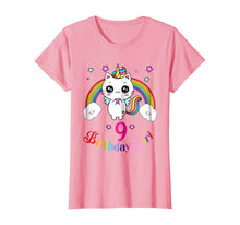 Load image into Gallery viewer, Cute Kitty 9th Birthday Shirt unicorn rainbow 9th bday gift