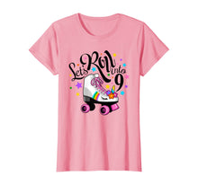 Load image into Gallery viewer, Lets roll into 9 Birthday. Unicorn, Roller skate T-shirt.