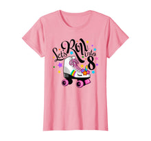 Load image into Gallery viewer, Lets roll into 8 Birthday. Unicorn, Roller skate T-shirt.