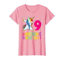 Load image into Gallery viewer, 9 Years Old 9th Birthday Unicorn Dabbing For Girl Party T-Shirt