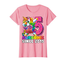 Load image into Gallery viewer, Awesome Since 2015 Dabbing Unicorn Tutu 5th Birthday Gift T-Shirt