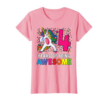 Load image into Gallery viewer, 4th Birthday Dabbing Unicorn Party Gift 4 Years Old Girls T-Shirt