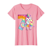 Load image into Gallery viewer, 7th Birthday Unicorn Shirt Gift for Girls Age 7 Tie Dye Tee