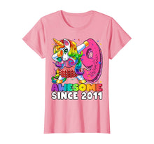 Load image into Gallery viewer, Awesome Since 2011 Dabbing Unicorn Tutu 9th Birthday Gift T-Shirt