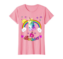 Load image into Gallery viewer, cool cute unique six 6th birthday tee shirt unicorn cat tee T-Shirt