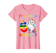 Load image into Gallery viewer, 6th Birthday Unicorn Cat 6 Years Old Caticorn Kittycorn Tee