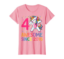 Load image into Gallery viewer, 4 Years Old 4th Birthday Unicorn Dabbing Shirt Girl Party T-Shirt