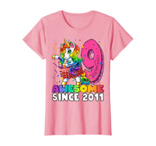 Load image into Gallery viewer, Awesome Since 2011 Flossing Unicorn Tutu 9th Birthday Gift T-Shirt