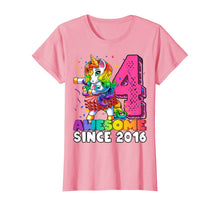 Load image into Gallery viewer, Awesome Since 2016 Flossing Unicorn Tutu 4th Birthday Gift T-Shirt