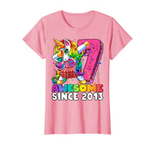 Load image into Gallery viewer, Awesome Since 2013 Dabbing Unicorn Tutu 7th Birthday Gift T-Shirt