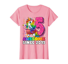 Load image into Gallery viewer, Awesome Since 2015 Flossing Unicorn Tutu 5th Birthday Gift T-Shirt