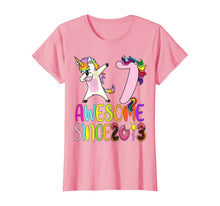 Load image into Gallery viewer, 7 year 7th birthday party dabbing unicorn awesome since 2013 T-Shirt