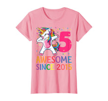 Load image into Gallery viewer, Awesome Since 2015 Dabbing Unicorn 5th Birthday Gift Girls T-Shirt