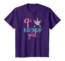 Load image into Gallery viewer, 9th Birthday Shirt Girl Unicorn Ninth Birthday Outfit