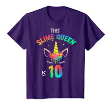 Load image into Gallery viewer, This Slime Queen Is 10-10th Birthday Girl Unicorn and Slime T-Shirt