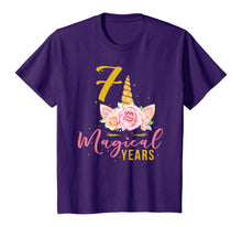 Load image into Gallery viewer, 7 Years Old Birthday Girl Gift Unicorn 7th Birthday T-Shirt