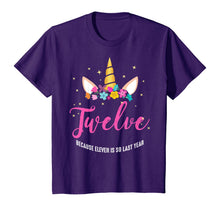 Load image into Gallery viewer, 12 Years Old Birthday Girl Gifts Unicorn 12th Birthday T-Shirt