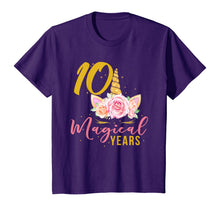 Load image into Gallery viewer, 10 Years Old Birthday Girl Gift Unicorn 10th Birthday T-Shirt