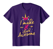 Load image into Gallery viewer, Kids 8th Birthday Unicorn Gift Shirt I Make 8 Look Awesome T-Shirt