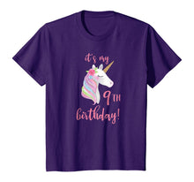 Load image into Gallery viewer, Kids It's My 9th Birthday Unicorn Outfit, 9th Birthday Girl Shirt