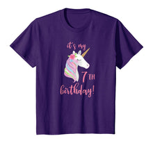 Load image into Gallery viewer, Kids It's My 7th Birthday Unicorn Outfit, 7th Birthday Girl Shirt