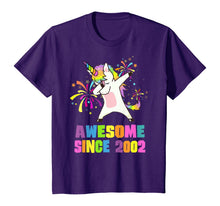 Load image into Gallery viewer, 18 Years Old 18th Birthday Awesome Since 2002 Unicorn T-Shirt