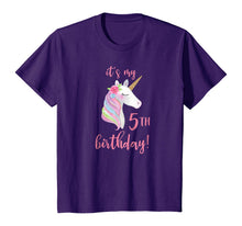 Load image into Gallery viewer, Kids It's My 5th Birthday Unicorn Outfit, 5th Birthday Girl Shirt