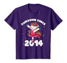 Load image into Gallery viewer, Awesome Since 2014 Ballerina Unicorn Birthday Rainbow Girls T-Shirt