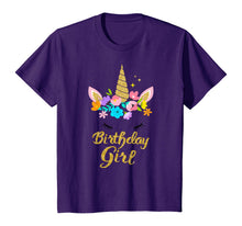 Load image into Gallery viewer, Unicorn Birthday Girl T-Shirt Gift Birthday Present For Girl