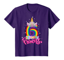 Load image into Gallery viewer, Birthday Princess Unicorn 6 Year Old 6th Birthday Girl Kids T-Shirt