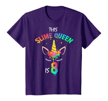Load image into Gallery viewer, This Slime Queen Is 8-8th Birthday Girl Unicorn and Slime T-Shirt