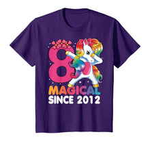 Load image into Gallery viewer, Kids 8 Years Old 8th Birthday Dabbing Unicorn Girls Kids Gift T-Shirt