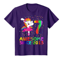 Load image into Gallery viewer, Kids 7 Years Old 7th Birthday Unicorn Dabbing Awesome Since 2013 T-Shirt