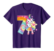 Load image into Gallery viewer, 7th Birthday Unicorn Shirt Gift for Girls Age 7 Tie Dye Tee